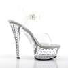 Pleaser - STARDUST608 Sandale à bride à la cheville, Pole dance chaussures - Chaussures de pole dance - Blanc/Couleur argent Product image